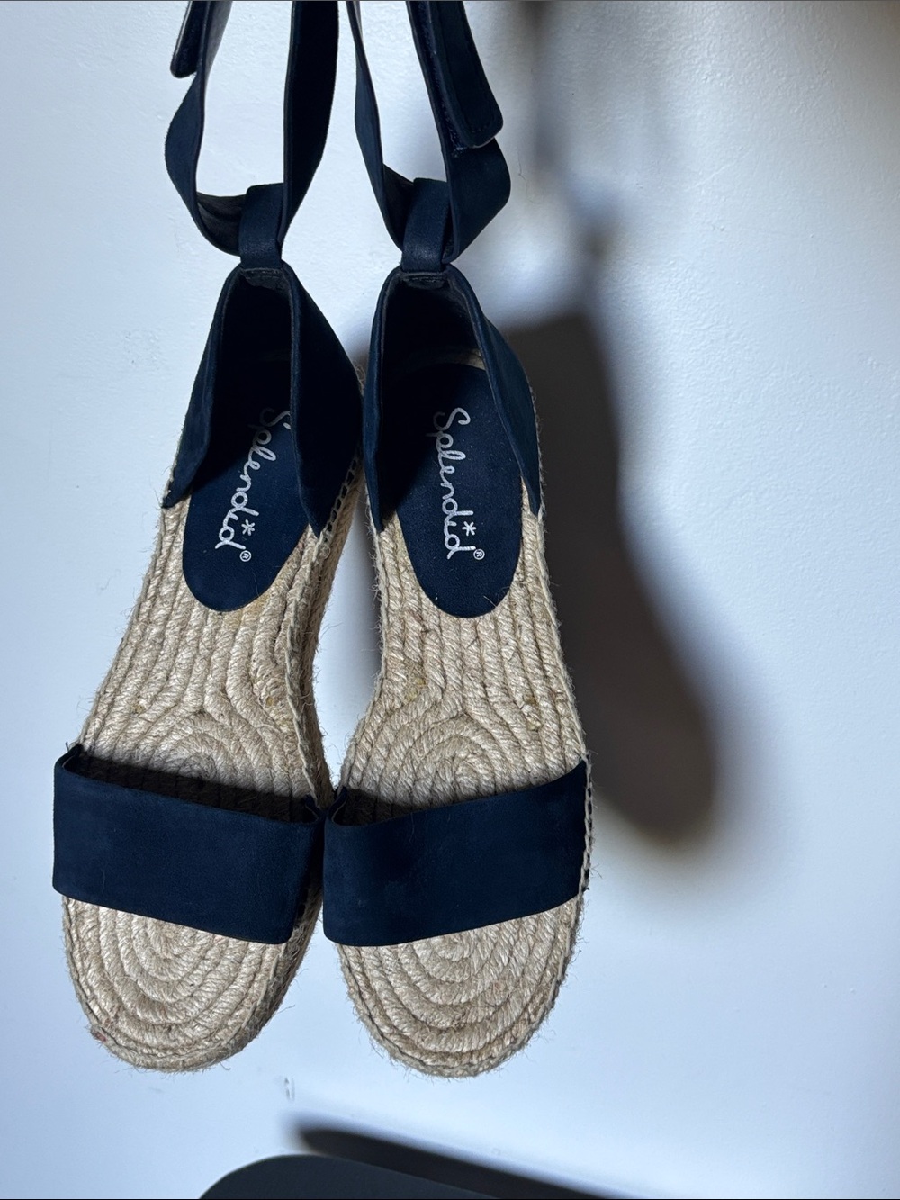 Anthropologie Splendid Jensen Navy Suede Espadrilles Size 9